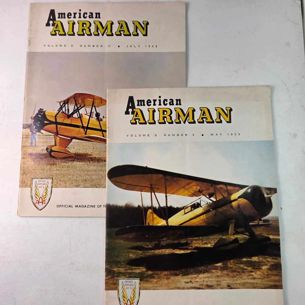 Antique Airplane Association American Airman Magazine May July 1959 Lot of 2